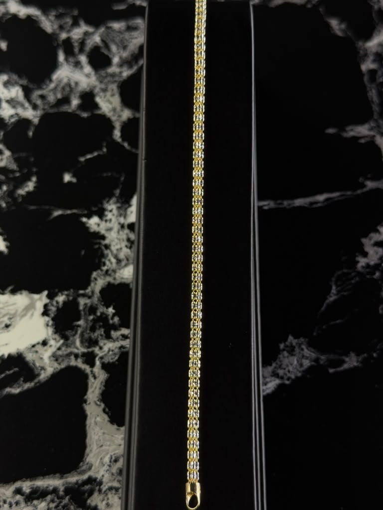14k ice bracelet two tone 3mm