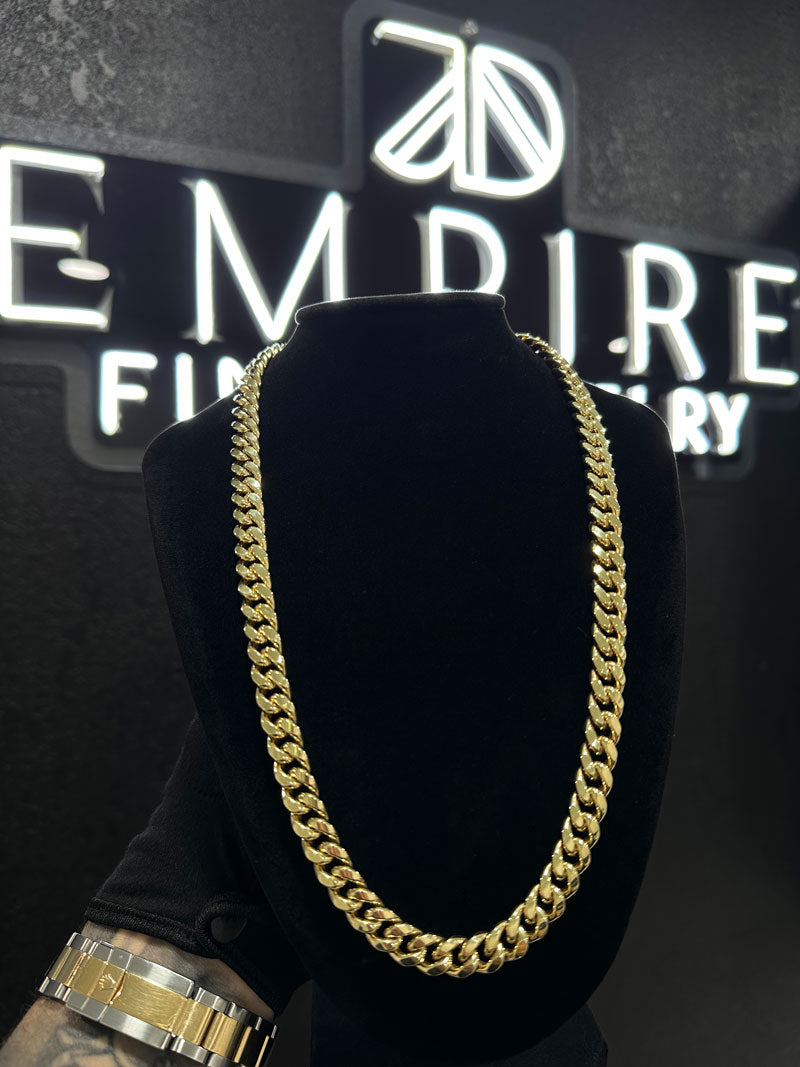 Miami Cuban Gold Chain 22” 9.mm 14K