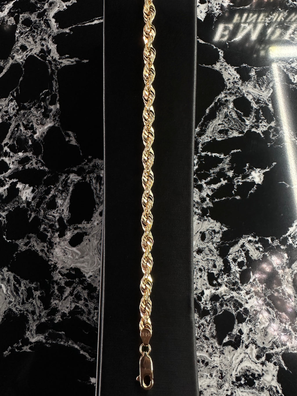 14K LASER ROPE BRACELET 4.5mm