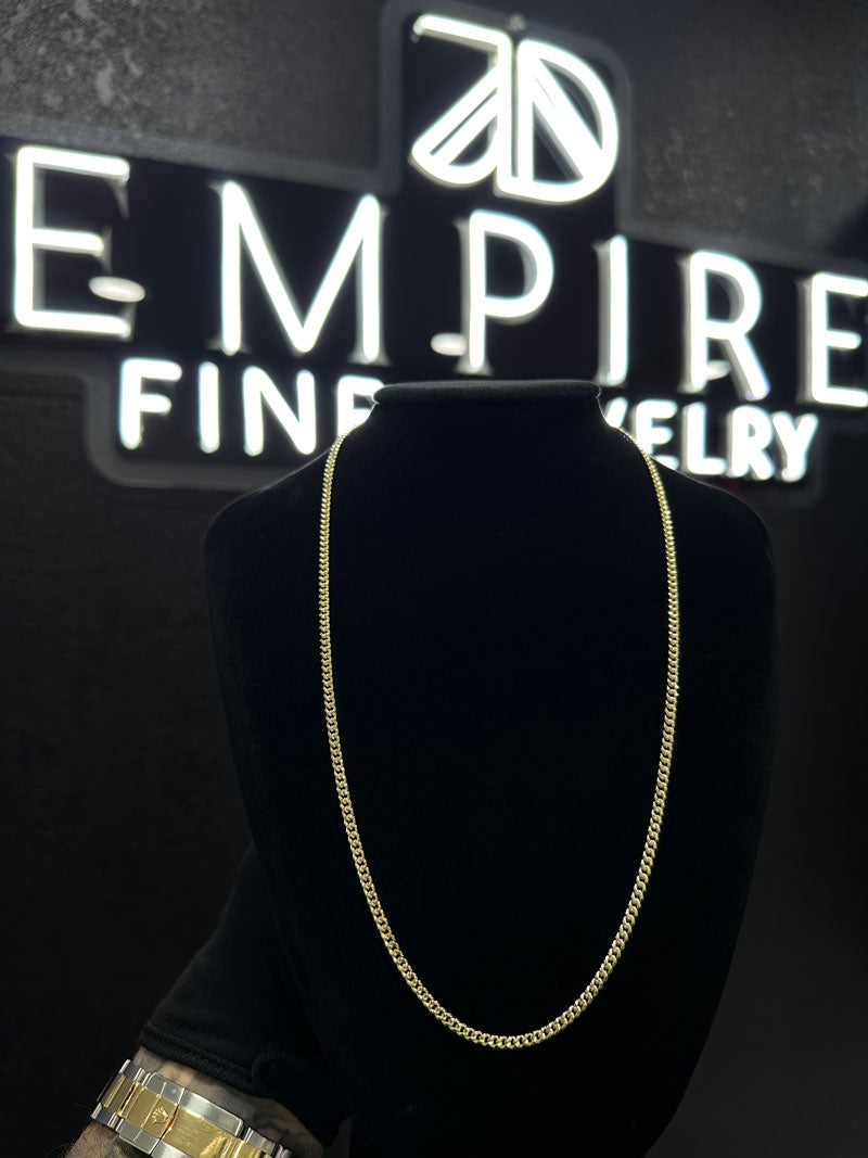 Miami Cuban Gold Chain 20” 3mm 14K