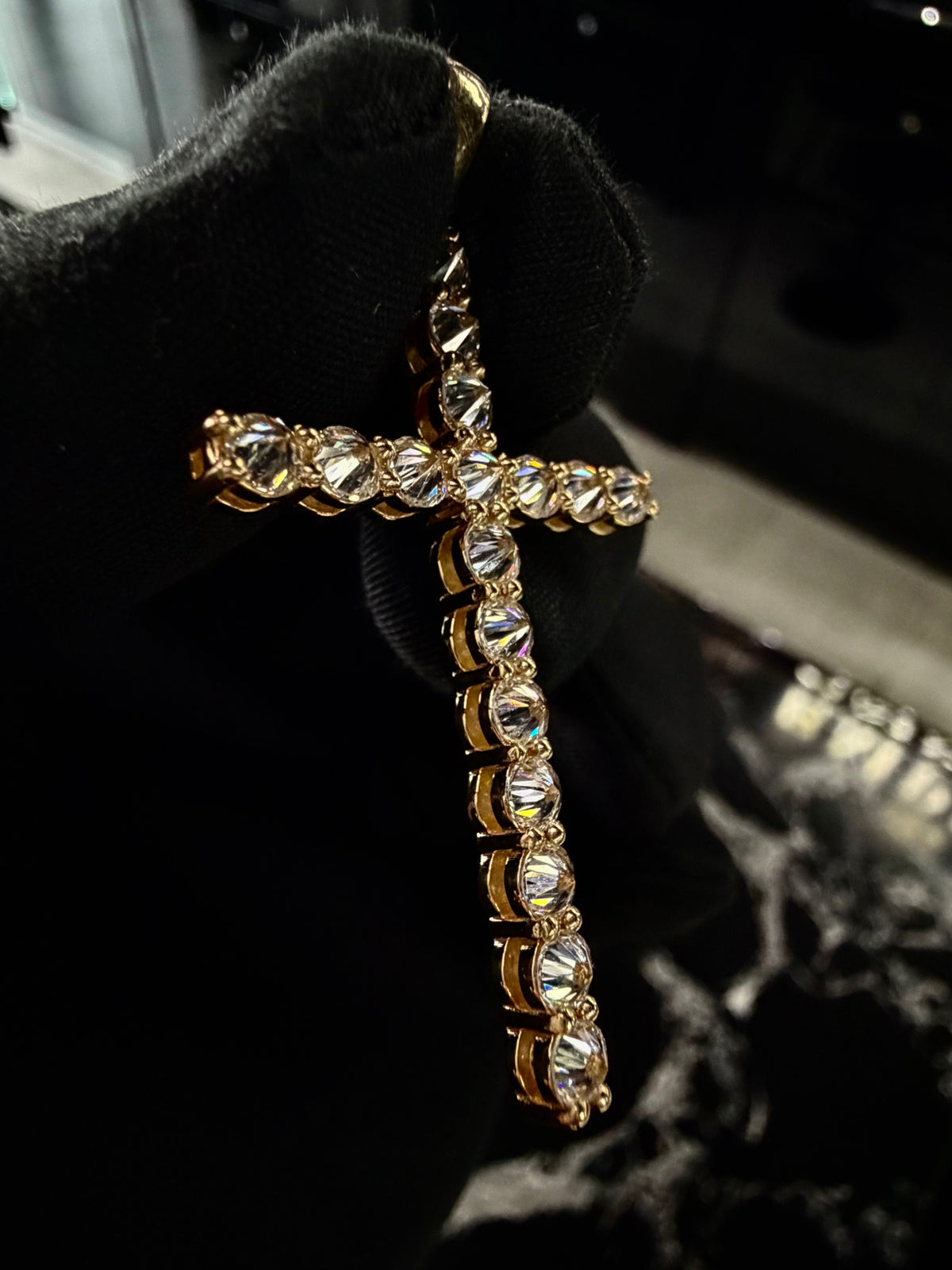 Inverted Lab Diamonds Cross pendant