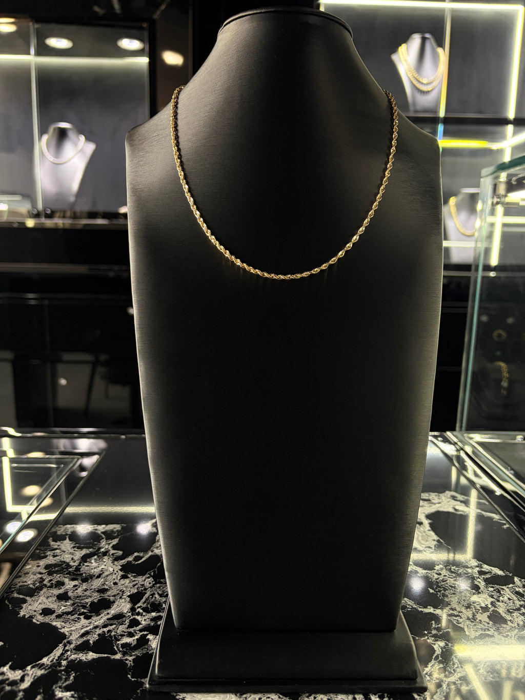 LASER ROPE GOLD CHAIN 20” 3MM 10K