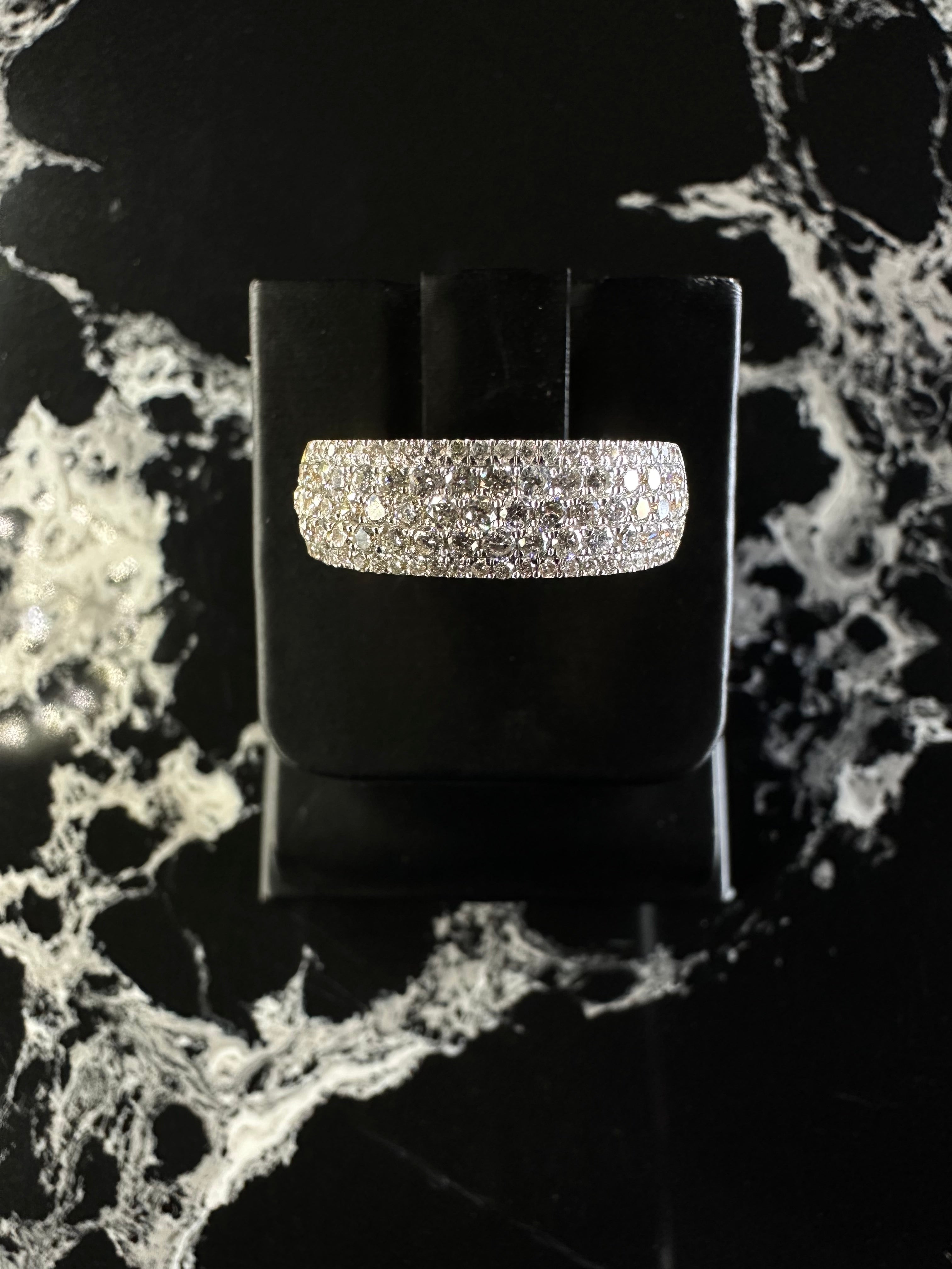 NATURAL DIAMOND RAISE PAVE RING 14K