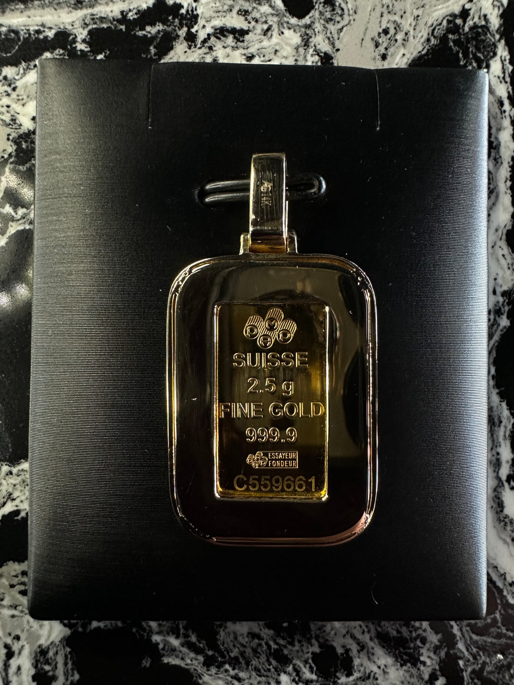 SWISS GOLD BAR 24k 2.5G PENDANT