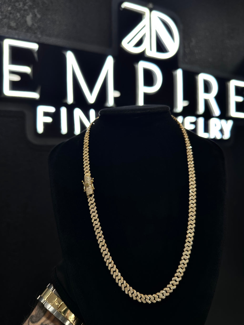 Square Cuban Diamond Chain 20" 5.5mm 10k