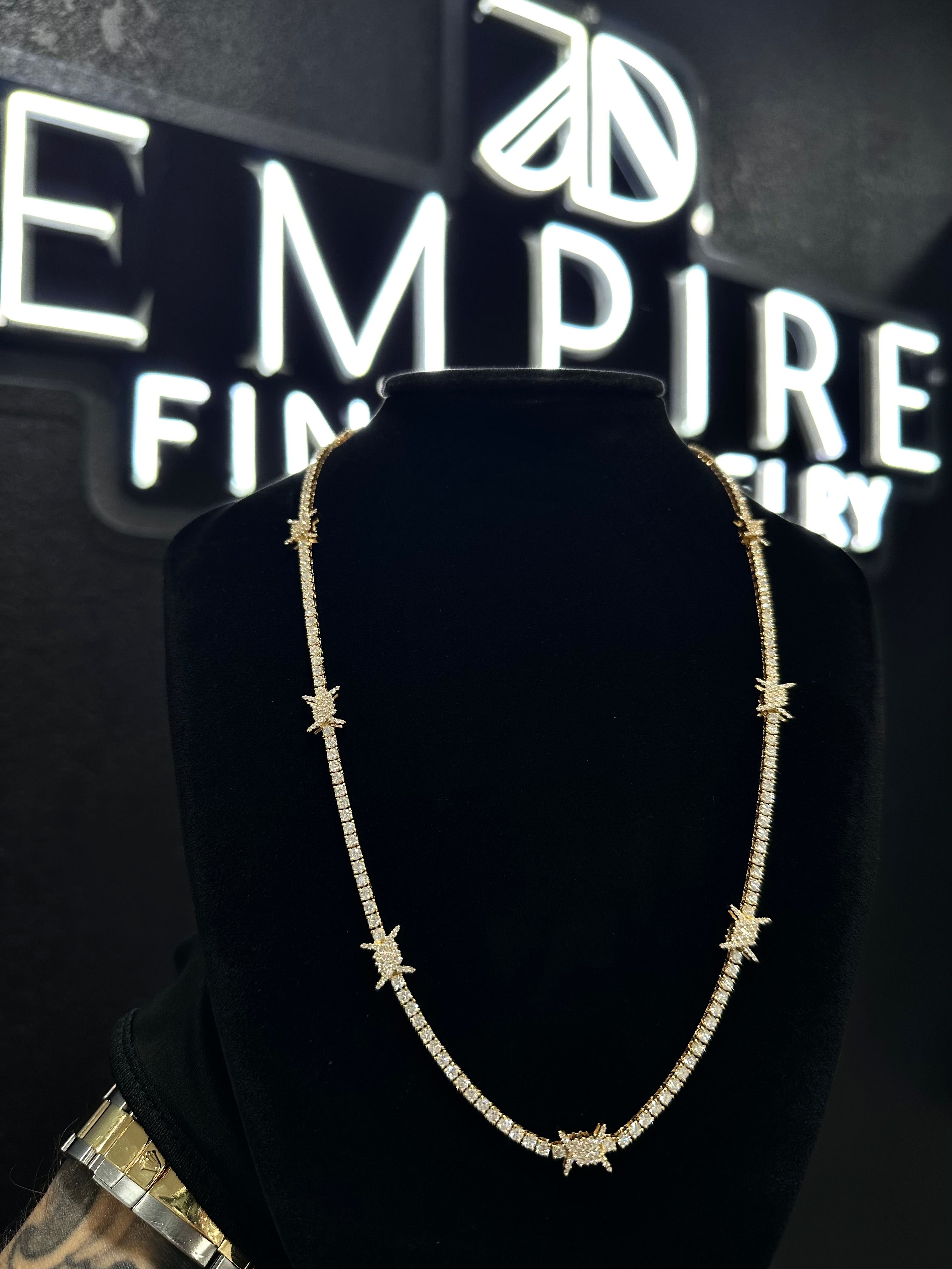 Wire Diamond Chain 14k 20"