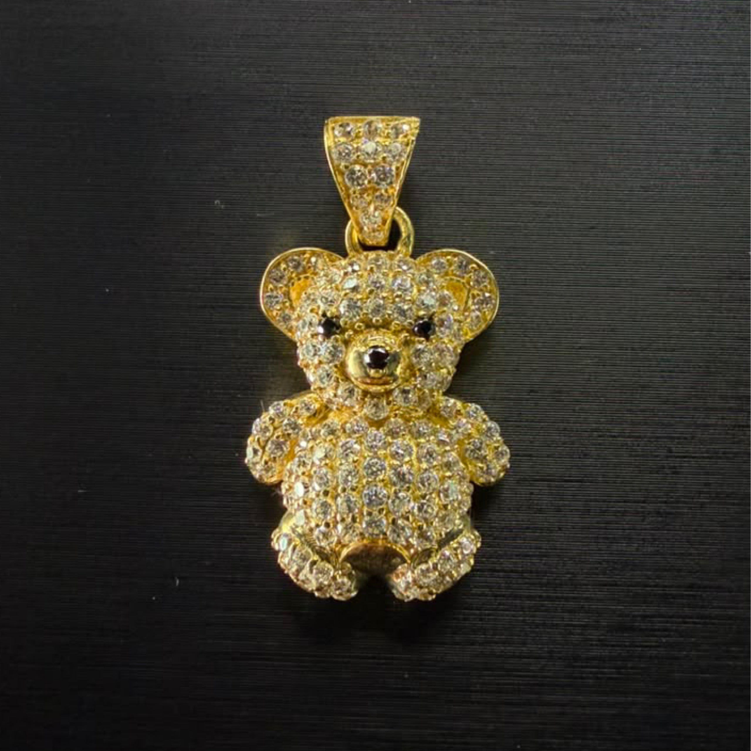 14k bear pendant cz