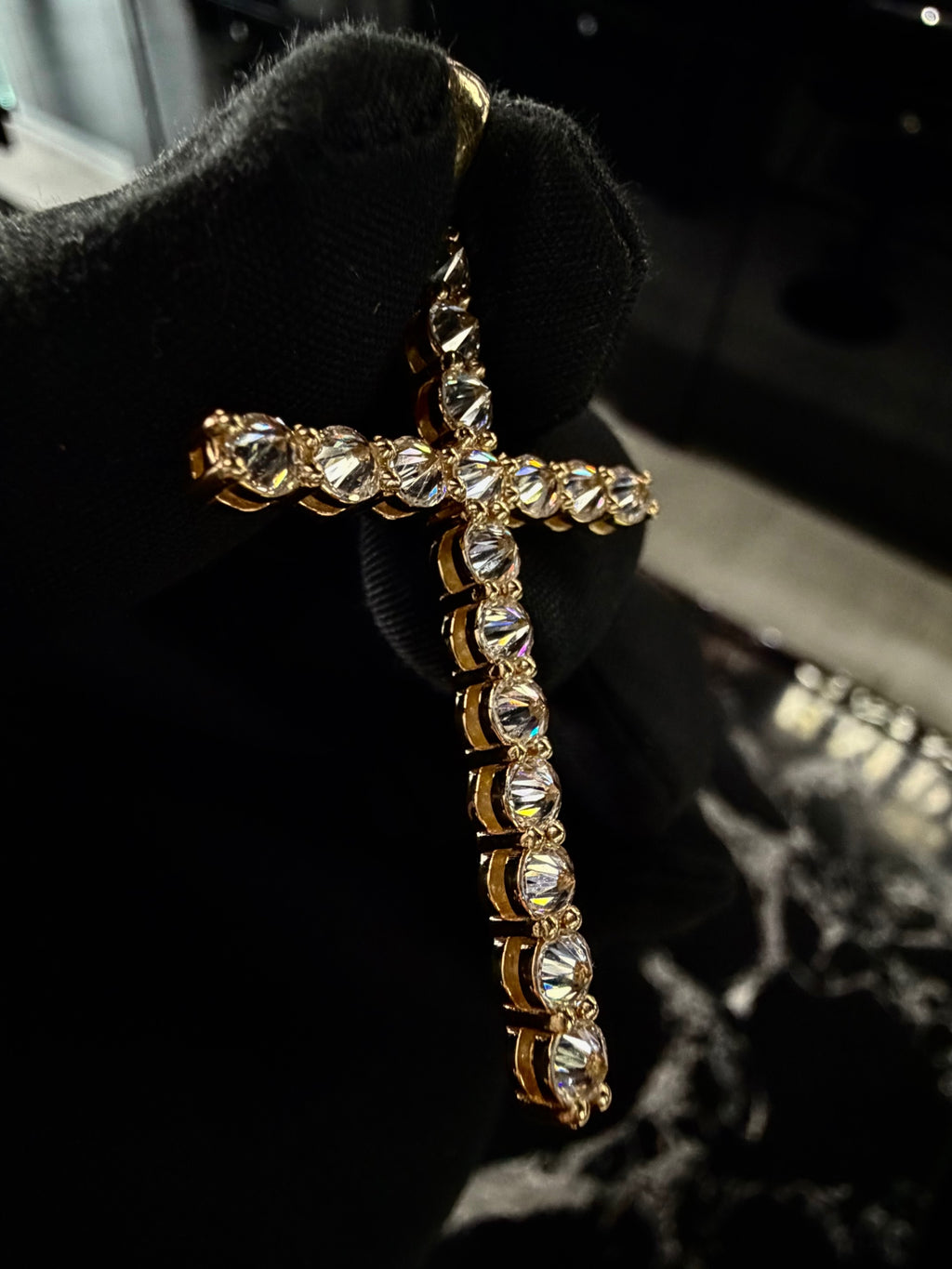 Inverted Lab Diamonds Cross pendant