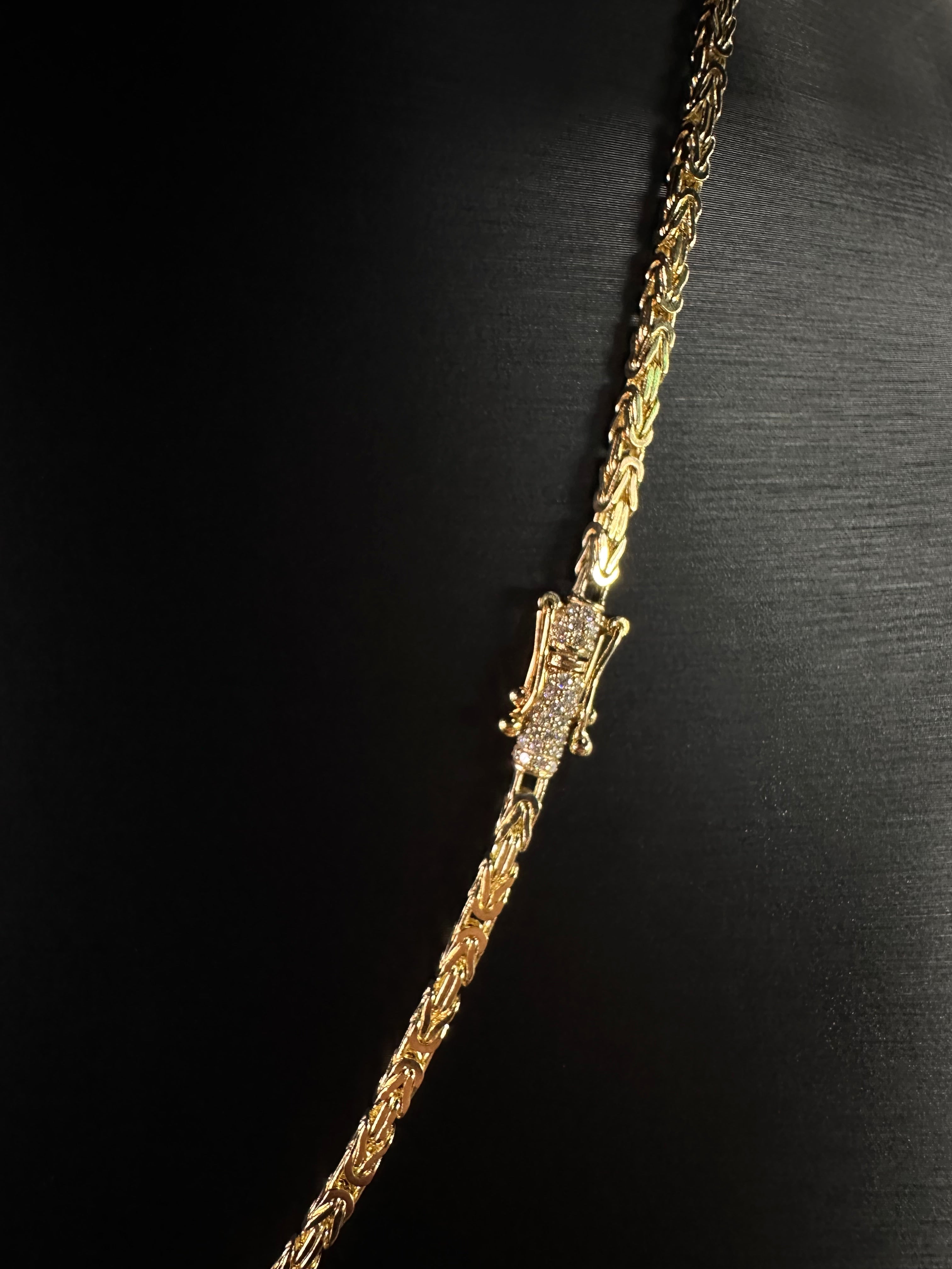 Byzantine Chain 2.5mm 14k Diamond Lock