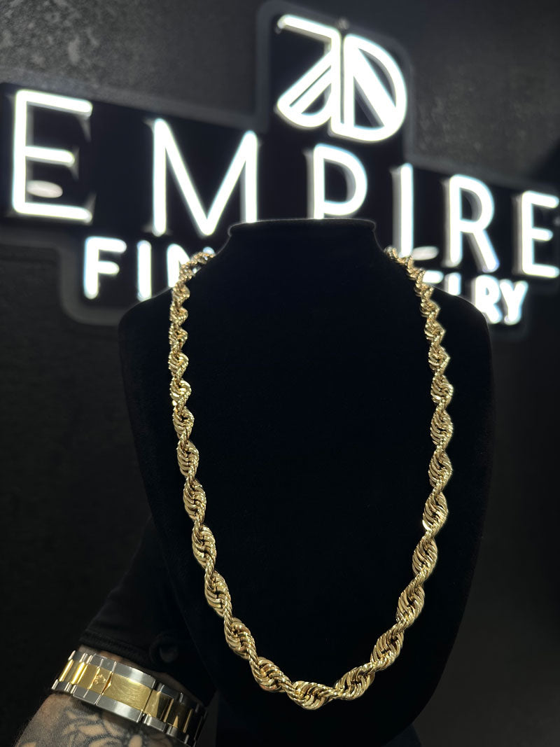Rope gold chain 7.8mm 10K