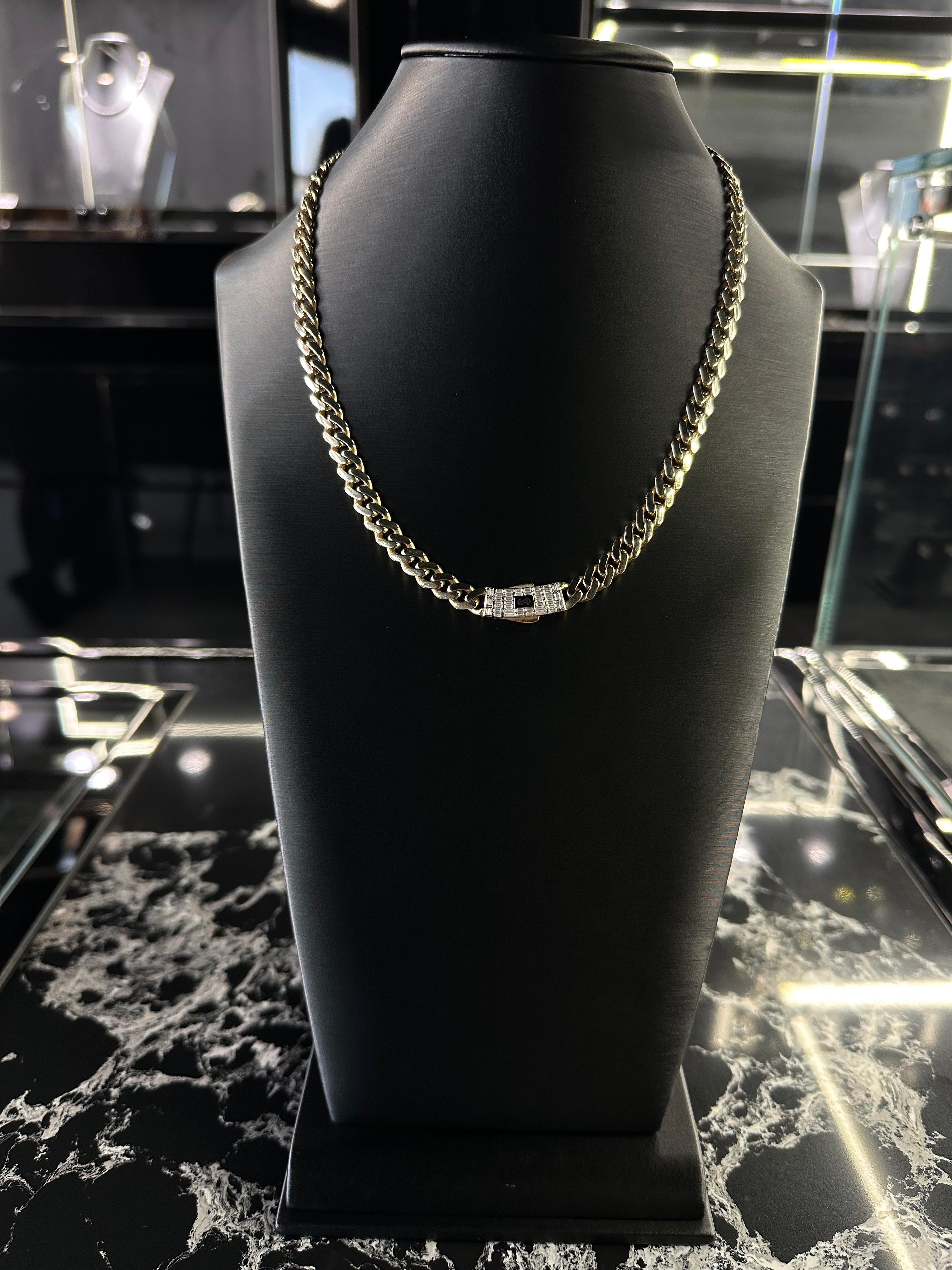 Classic Gold Chain Baguette 14k 8mm