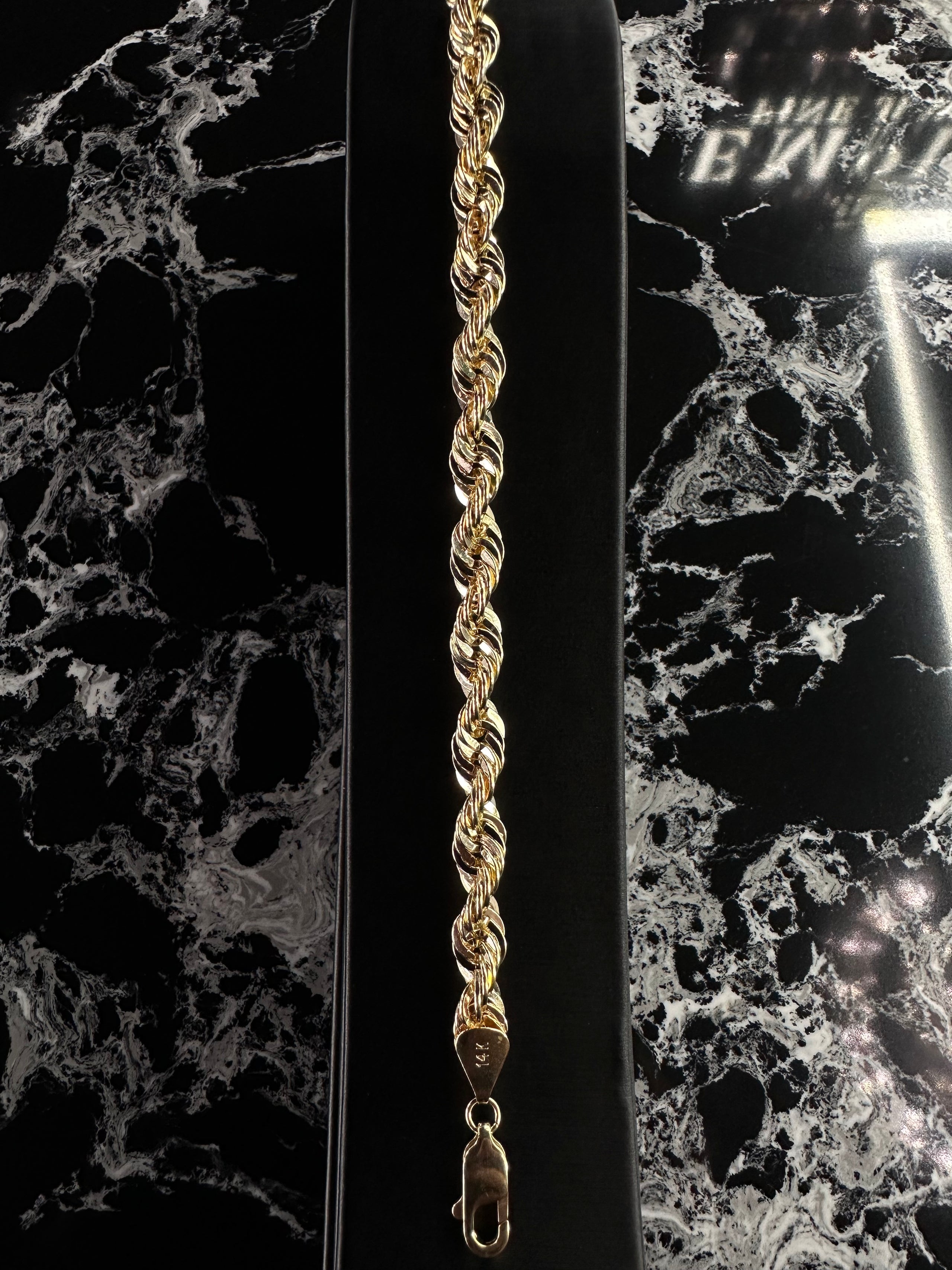 LASER ROPE BRACELET 14K