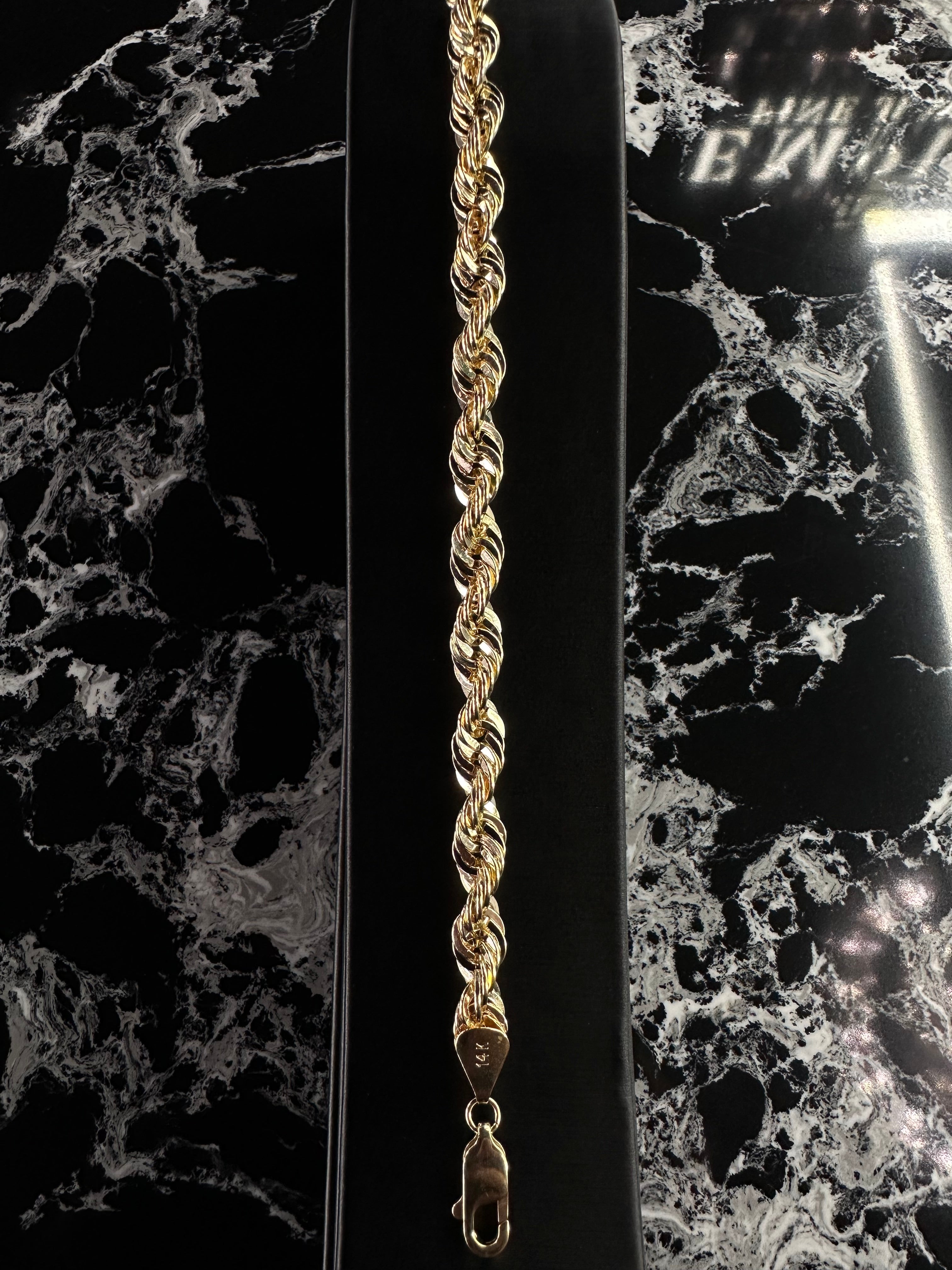 LASER ROPE BRACELET 14K