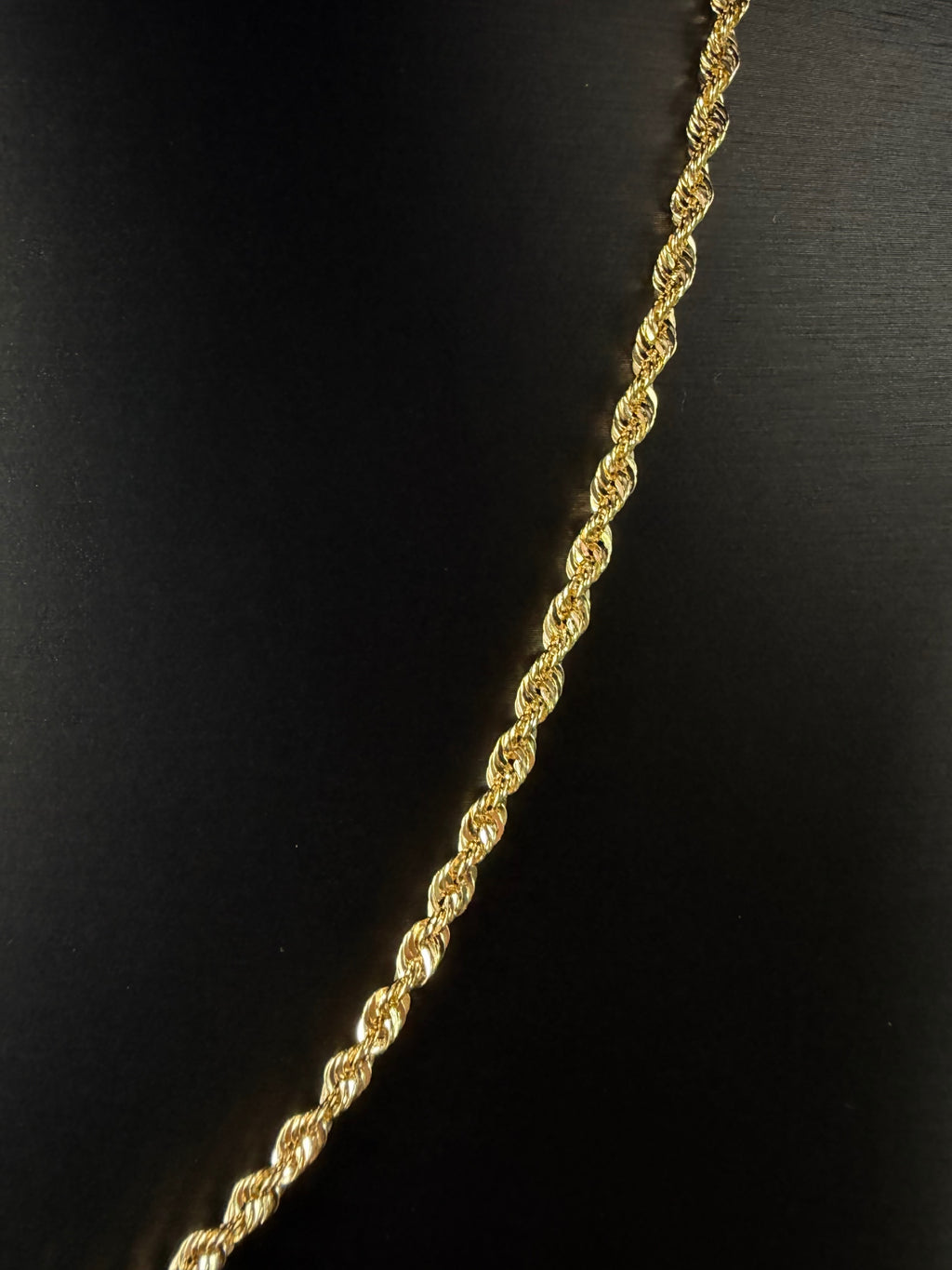 LASER ROPE GOLD CHAIN 22”  3.3MM 10k