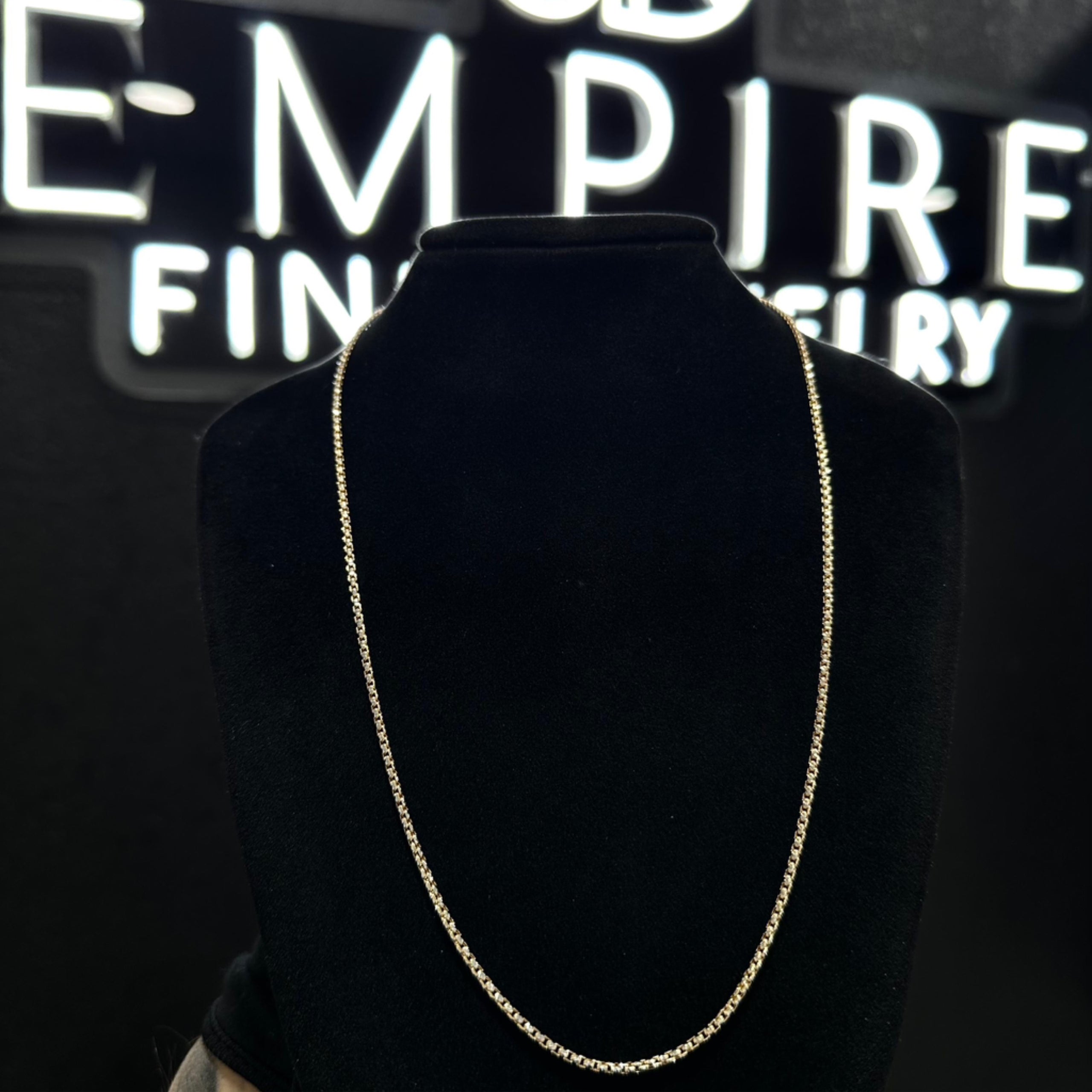 Venetian box Diamond-cut gold chain 1.6mm 14k