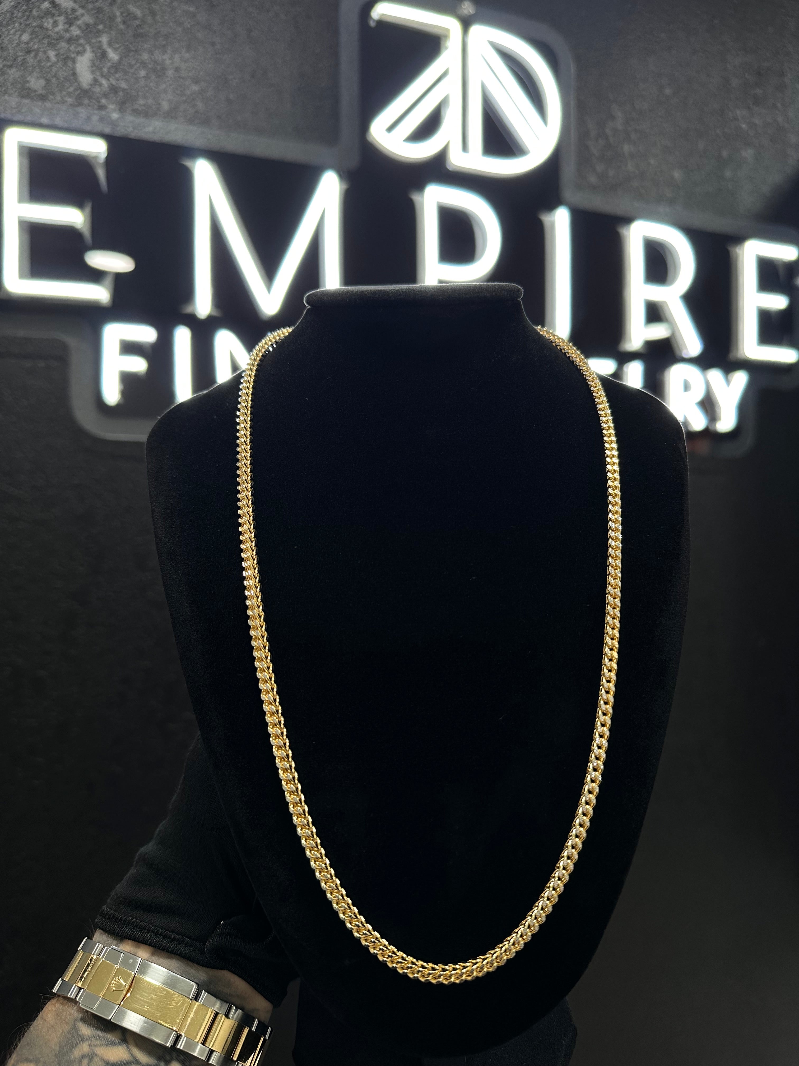 Franco Diamond Cut Gold Chain 3.8mm 14K