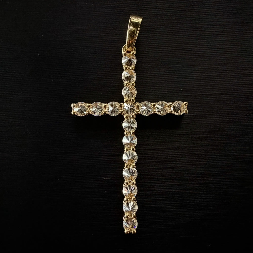 Inverted Lab Diamonds Cross pendant
