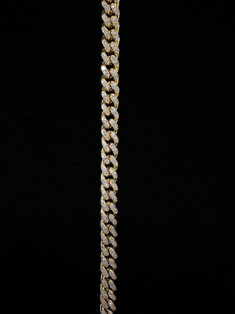 Miami Cuban Natural Diamond Bracelet 10K 6.5mm 8” 1.70ctw