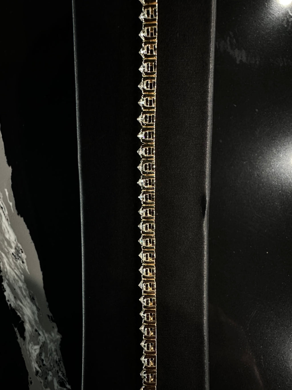 LAB DIAMONDS SPIKE SETTING TENNIS BRACELET 14k