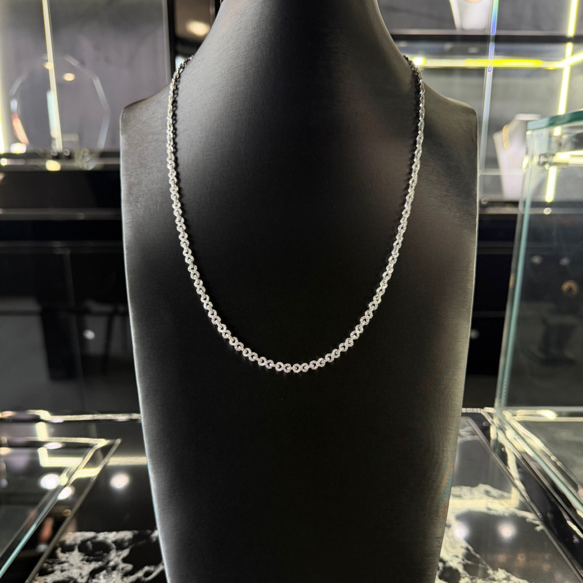 Natural Diamond Chain infinity rolo link 10k