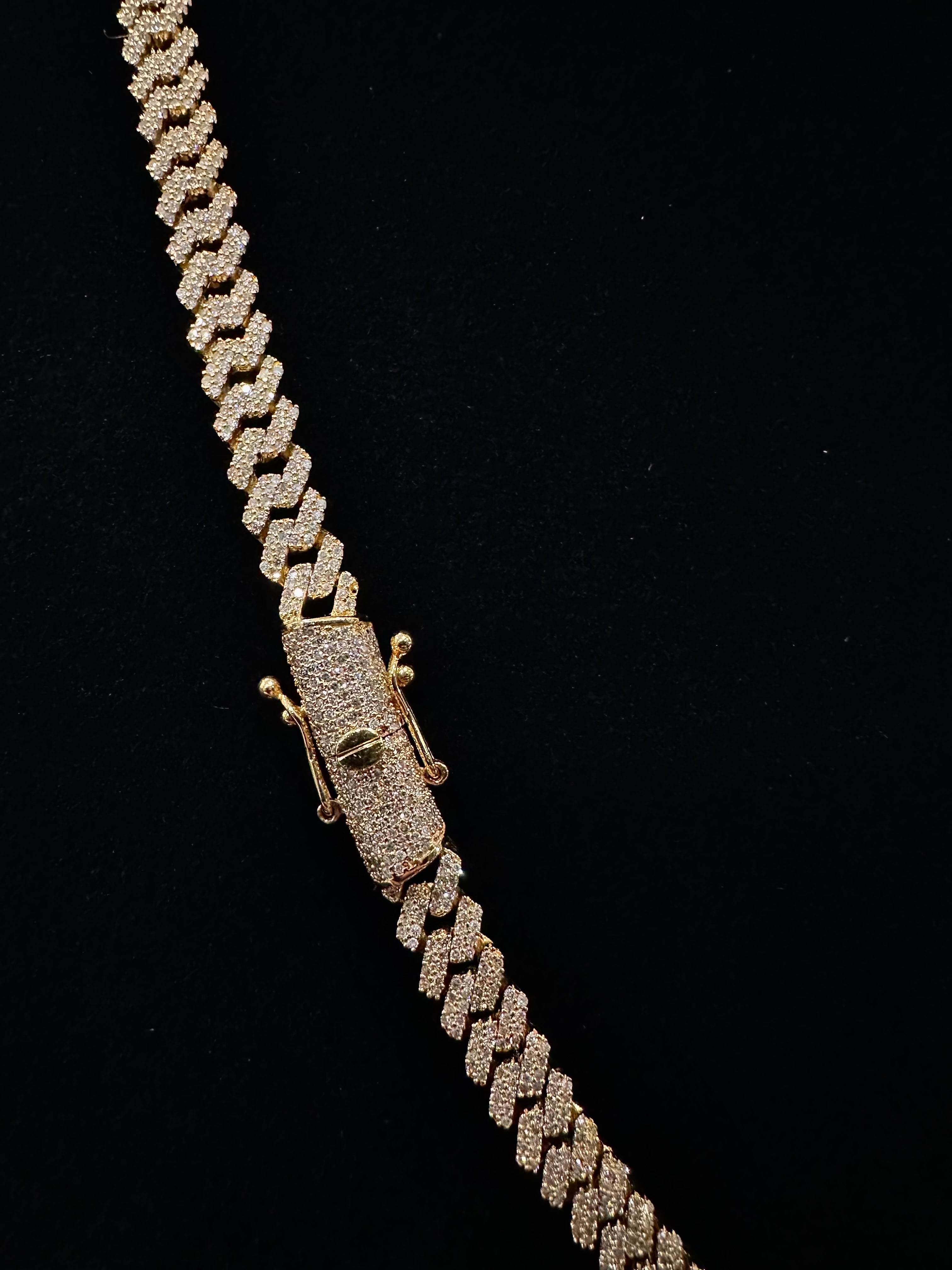 Square Cuban Diamond Chain 20" 5.5mm 10k
