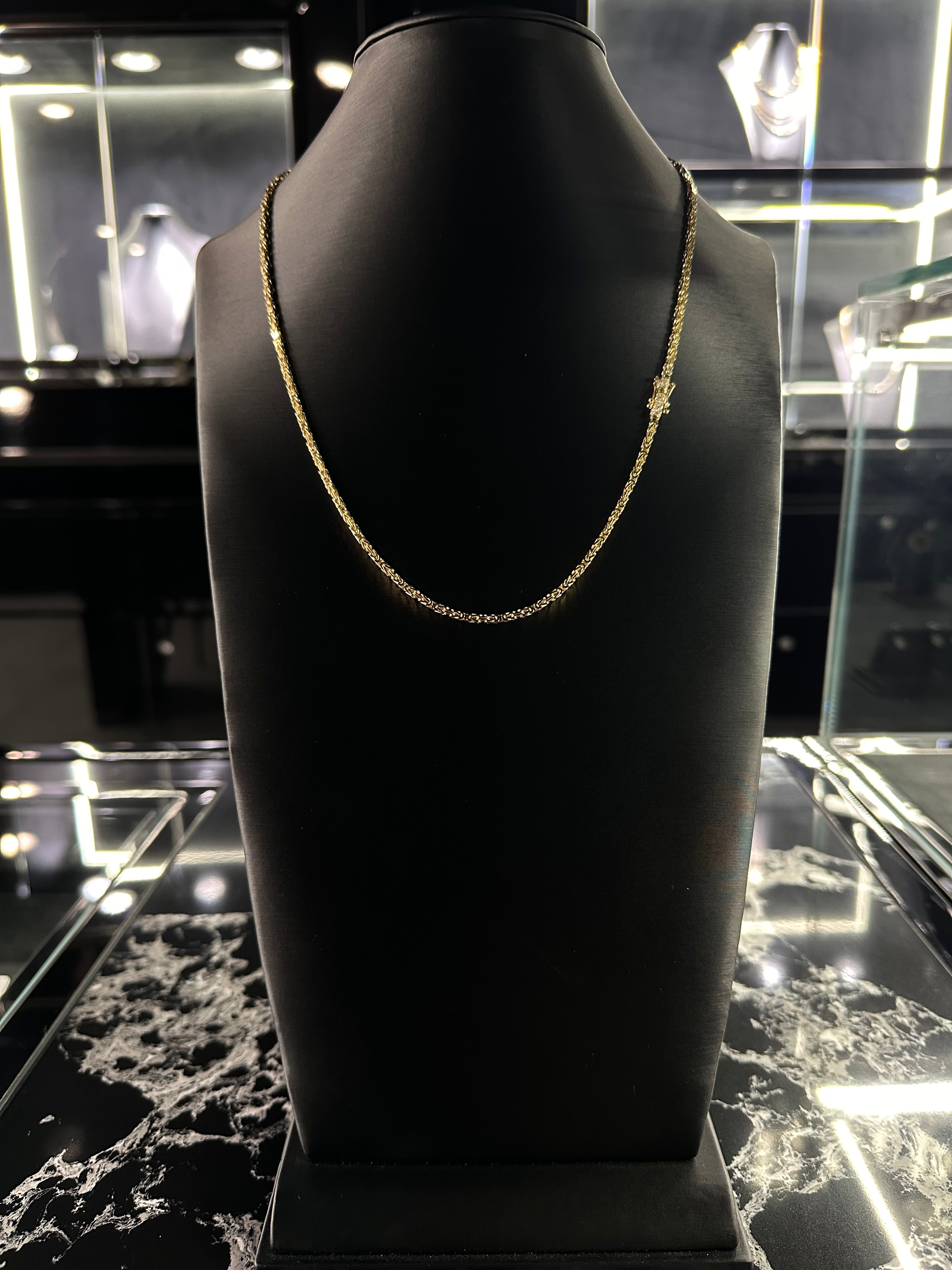 Byzantine Chain 2.5mm 14k Diamond Lock