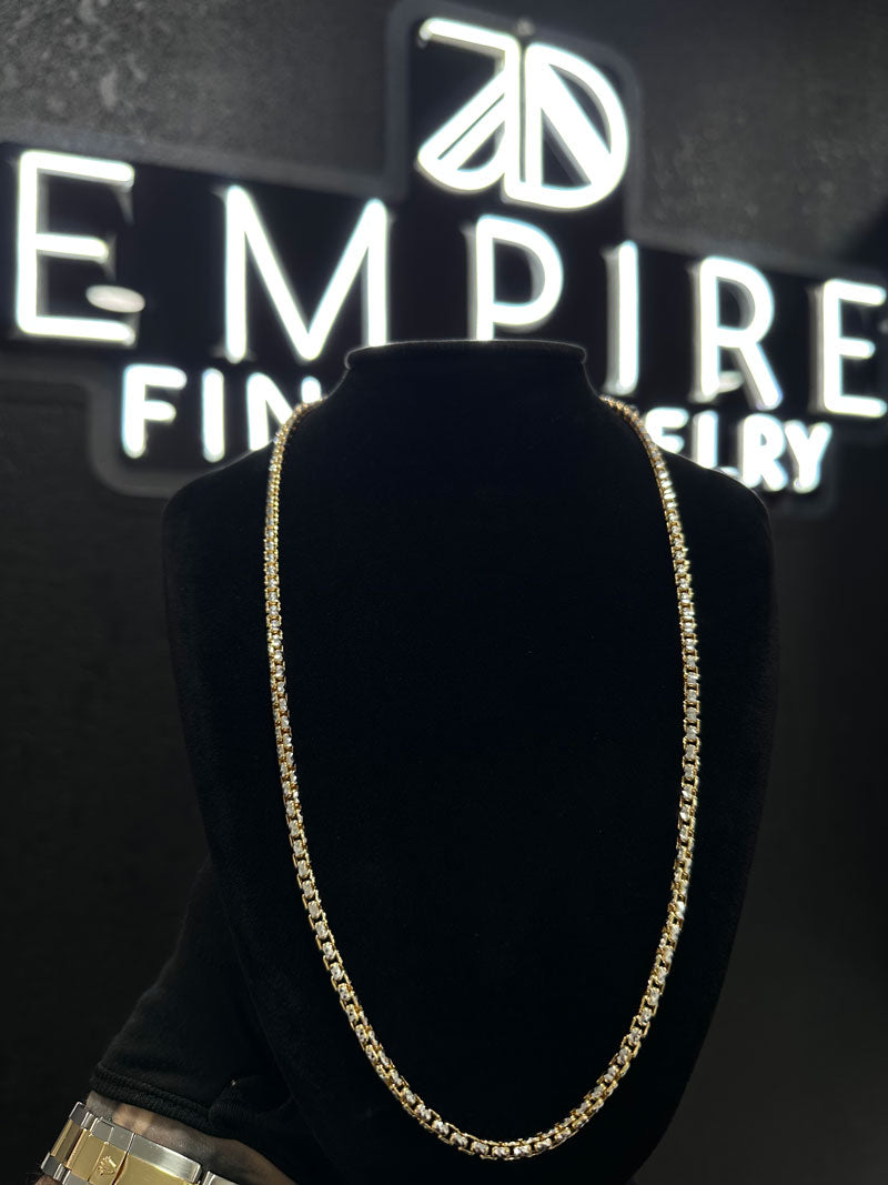 Venetian box diamond cut 3.5mm 14k