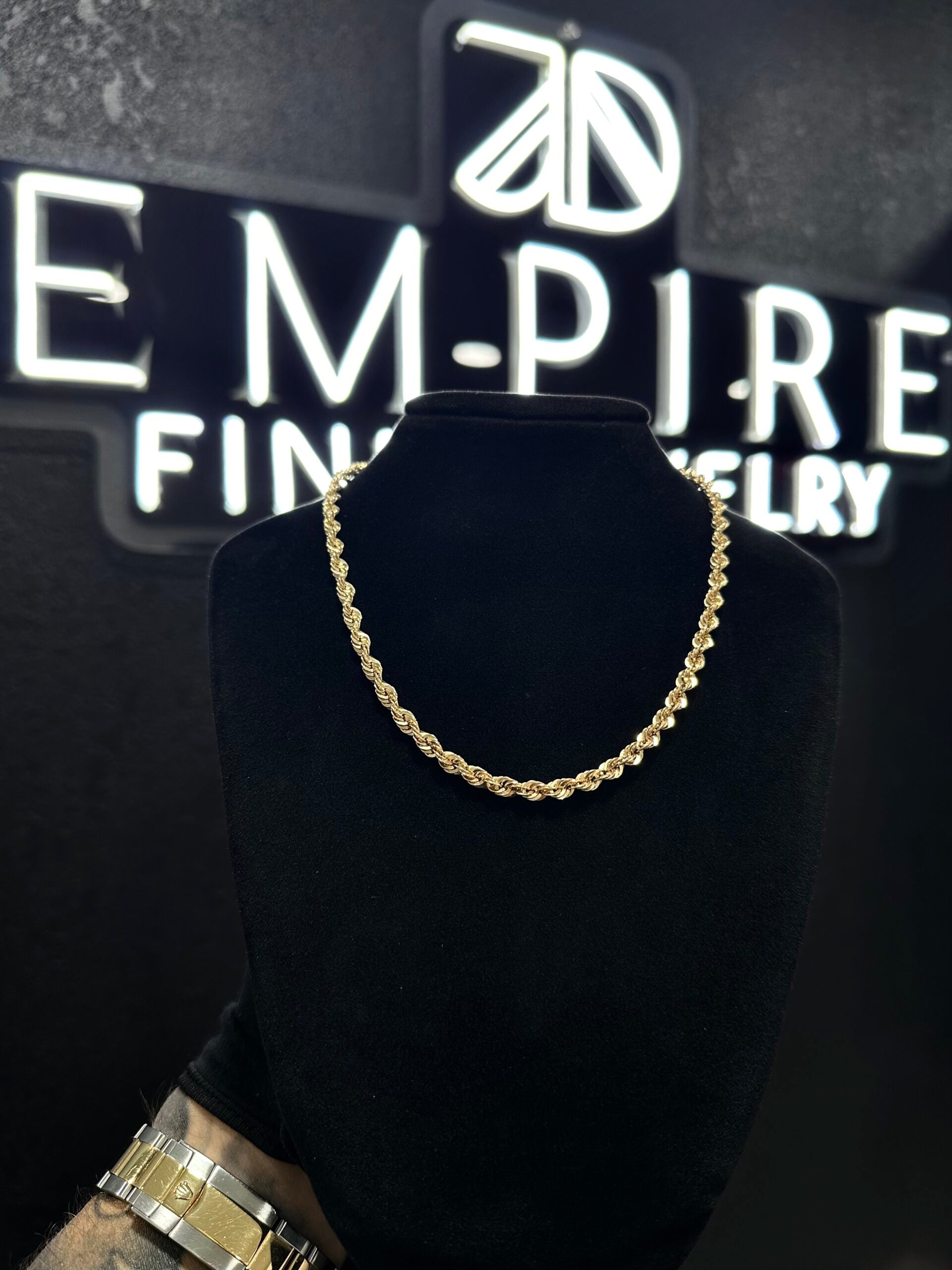 Rope Laser Gold chain 4.3mm 14K