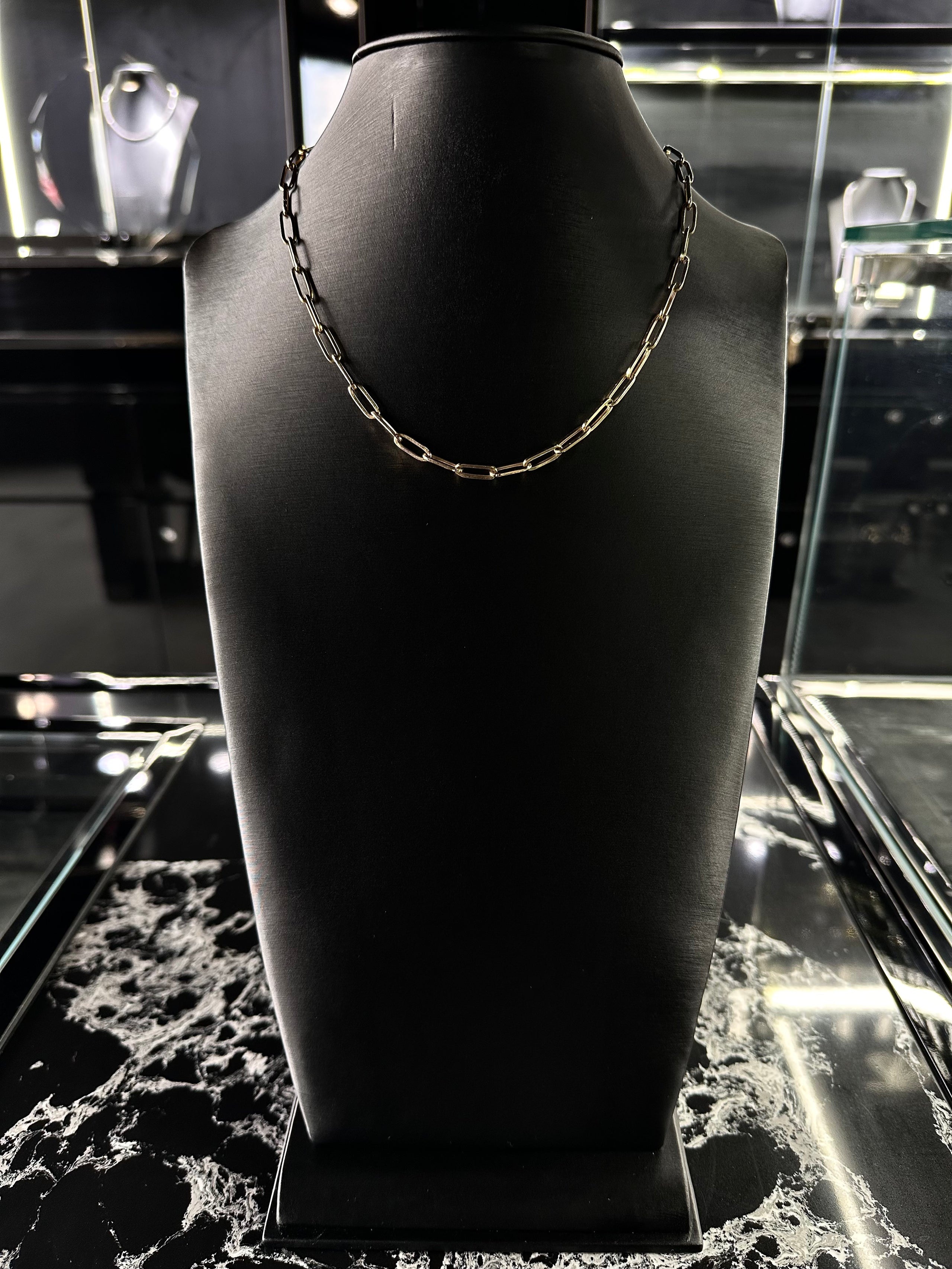 Paper Clip Gold Chain 4.5mm 14k